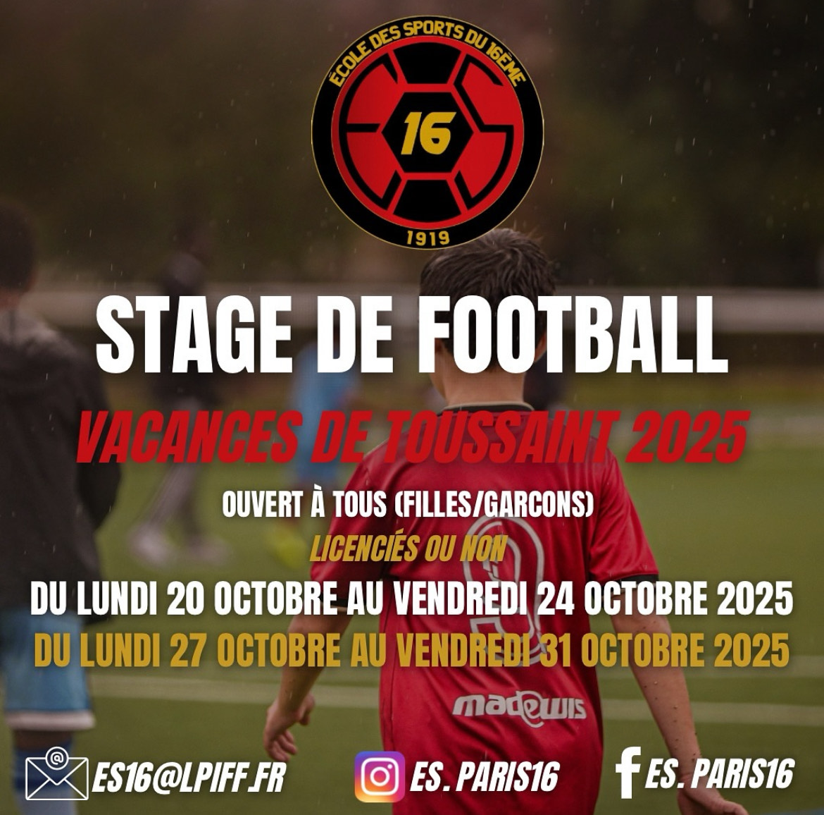 Stage football toussaint 2025 ES16