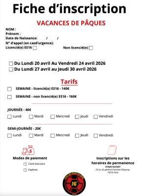 stage printemps 2026 inscription